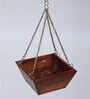 Natural Finish Pine Wood Angular Hanging Planter