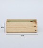 Natural Finish Pine Wood Rectangular Desk Pot