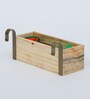 Natural Finish Pine Wood Rectangular Railing Planter