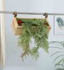 Natural Finish Pine Wood Rectangular Railing Planter