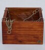 Natural Finish Pine Wood Square Hanging Planter