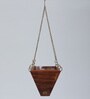 Natural Finish Pine Wood Triangular Hanging Planter