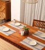 Natural Grass Handmade Heat Resistant  Powder Blue & Off White 4 Seater Set of 4 (12x18inches) Table Placemats