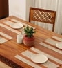 Natural Grass Handmade Heat Resistant  Rust & Off White 4 Seater Set of 4 (12x18inches) Table Placemats
