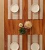 Natural Grass Handmade Heat Resistant  Rust & Off White 4 Seater Set of 4 (12x18inches) Table Placemats