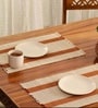 Natural Grass Handmade Heat Resistant  Rust & Off White 4 Seater Set of 4 (12x18inches) Table Placemats