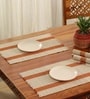 Natural Grass Handmade Heat Resistant  Rust & Off White 4 Seater Set of 4 (12x18inches) Table Placemats