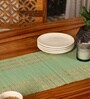 Natural Grass Handmade Heat Resistant Aqua Green & Beige  4 Seater (12x60inches) Table Runner