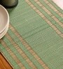 Natural Grass Handmade Heat Resistant Aqua Green & Beige  4 Seater (12x60inches) Table Runner