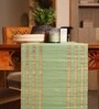 Natural Grass Handmade Heat Resistant Aqua Green & Beige  4 Seater (12x60inches) Table Runner