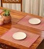 Natural Grass Handmade Heat Resistant Aqua Green & Beige  6 Seater Set of 6 (12x18inches) Table Placemats
