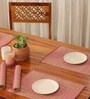 Natural Grass Handmade Heat Resistant Aqua Green & Beige  6 Seater Set of 6 (12x18inches) Table Placemats