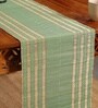 Natural Grass Handmade Heat Resistant Aqua Green & Beige 6 Seater (12x72inches) Table Runner