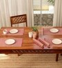 Natural Grass Handmade Heat Resistant Blush Pink & Beige 4 Seater Set of 4 (12x18inches) Table Placemats
