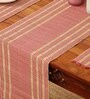 Natural Grass Handmade Heat Resistant Blush Pink & Beige 6 Seater (12x72inches) Table Runner