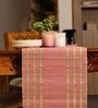 Natural Grass Handmade Heat Resistant Blush Pink & Beige 6 Seater (12x72inches) Table Runner