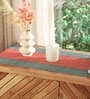 Natural Grass Handmade Heat Resistant Crystal Teal & Red  4 Seater (12x60inches) Table Runner