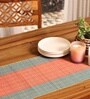 Natural Grass Handmade Heat Resistant Crystal Teal & Red 6 Seater (12x72inches) Table Runner