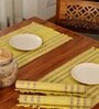Natural Grass Handmade Heat Resistant Lemon Yellow & Purple 4 Seater Set of 4 (12x18inches) Table Placemats