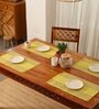 Natural Grass Handmade Heat Resistant Lemon Yellow & Purple 4 Seater Set of 4 (12x18inches) Table Placemats