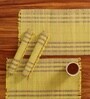 Natural Grass Handmade Heat Resistant Lemon Yellow & Purple 4 Seater Set of 4 (12x18inches) Table Placemats