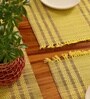 Natural Grass Handmade Heat Resistant Lemon Yellow & Purple 4 Seater Set of 4 (12x18inches) Table Placemats
