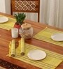 Natural Grass Handmade Heat Resistant Lemon Yeloow & Purple 6 Seater Set of 6 (12x18inches) Table Placemats