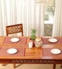 Natural Grass Handmade Heat Resistant Maroon 4 Seater Set of 4 (12x18inches) Table Placemats