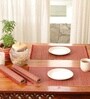 Natural Grass Handmade Heat Resistant Maroon 4 Seater Set of 4 (12x18inches) Table Placemats