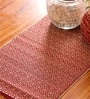 Natural Grass Handmade Heat Resistant Maroon 6 Seater (12x72inches) Table Runner