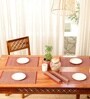Natural Grass Handmade Heat Resistant Maroon 6 Seater Set of 6 (12x18inches) Table Placemats