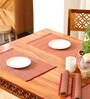 Natural Grass Handmade Heat Resistant Maroon 6 Seater Set of 6 (12x18inches) Table Placemats