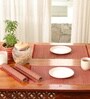 Natural Grass Handmade Heat Resistant Maroon 6 Seater Set of 6 (12x18inches) Table Placemats
