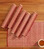 Natural Grass Handmade Heat Resistant Maroon 6 Seater Set of 6 (12x18inches) Table Placemats