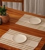 Natural Grass Handmade Heat Resistant Offwhite  6 Seater Set of 6 (12x18inches) Table Placemats