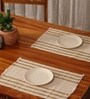 Natural Grass Handmade Heat Resistant Offwhite 4 Seater Set of 4 (12x18inches) Table Placemats