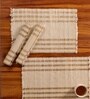 Natural Grass Handmade Heat Resistant Offwhite 4 Seater Set of 4 (12x18inches) Table Placemats