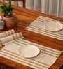 Natural Grass Handmade Heat Resistant Offwhite 4 Seater Set of 4 (12x18inches) Table Placemats