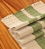 Natural Grass Handmade Heat Resistant Olive Green & Off-white 4 Seater (12x60inches) Table Runner