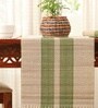 Natural Grass Handmade Heat Resistant Olive Green & Off-white 4 Seater (12x60inches) Table Runner