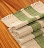 Natural Grass Handmade Heat Resistant Olive Green & Off-white 6 Seater (12x72inches) Table Runner