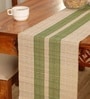 Natural Grass Handmade Heat Resistant Olive Green & Off-white 6 Seater (12x72inches) Table Runner