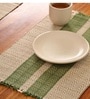Natural Grass Handmade Heat Resistant Olive Green & Off White 6 Seater Set of 6 (12x18inches) Table Placemats
