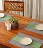 Natural Grass Handmade Heat Resistant Powder Blue & Aqua Green  4 Seater Set of 4 (12x18inches) Table Placemats