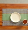 Natural Grass Handmade Heat Resistant Powder Blue & Aqua Green  4 Seater Set of 4 (12x18inches) Table Placemats
