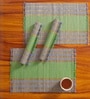 Natural Grass Handmade Heat Resistant Powder Blue & Aqua Green  4 Seater Set of 4 (12x18inches) Table Placemats