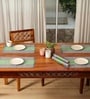 Natural Grass Handmade Heat Resistant Powder Blue & Aqua Green  6 Seater Set of 6 (12x18inches) Table Placemats