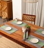 Natural Grass Handmade Heat Resistant Powder Blue & Aqua Green  6 Seater Set of 6 (12x18inches) Table Placemats
