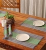 Natural Grass Handmade Heat Resistant Powder Blue & Aqua Green  6 Seater Set of 6 (12x18inches) Table Placemats
