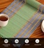 Natural Grass Handmade Heat Resistant Powder Blue & Aqua Green 6 Seater (12x72inches) Table Runner
